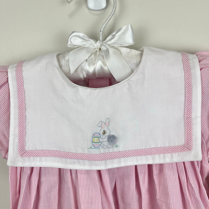 Strasburg Bunny Embroidered Square Collar Dress 18 Months NWT