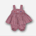 Strasburg Red White Blue Plaid 2 Piece Star Dress Set 12 Months