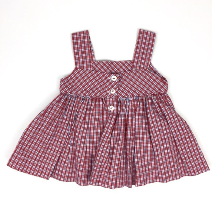 Strasburg Red White Blue Plaid 2 Piece Star Dress Set 12 Months