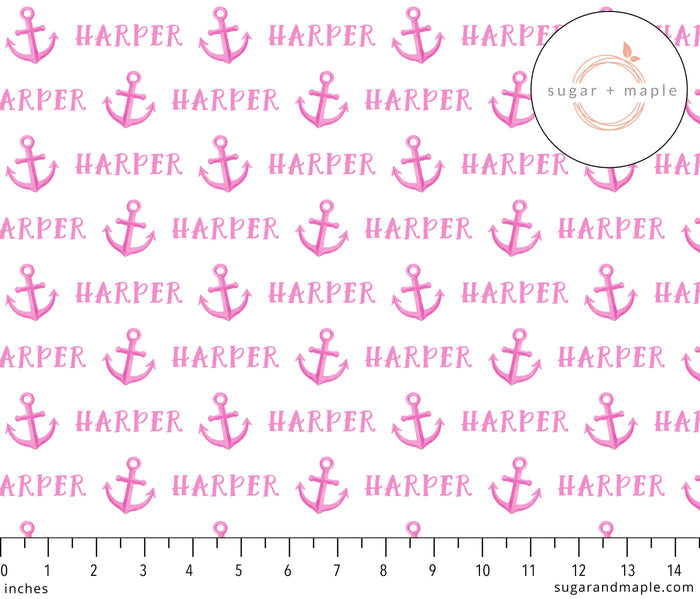 Sugar + Maple Plush Minky Fleece Personalized Blanket | Anchor