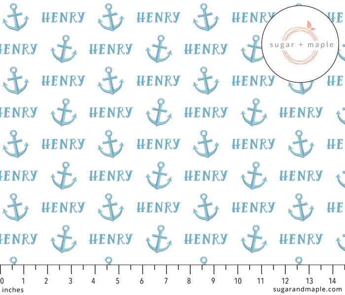Sugar + Maple Plush Minky Fleece Personalized Blanket | Anchor
