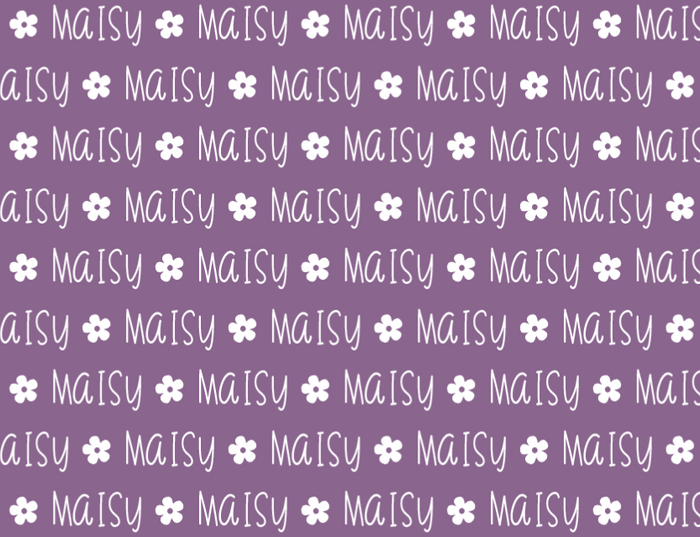 Sugar + Maple Plush Minky Fleece Personalized Blanket | Flower Icon Repeating Name