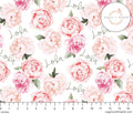 Sugar + Maple Plush Minky Fleece Personalized Blanket | Peonies