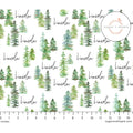 Sugar + Maple Plush Minky Fleece Personalized Blanket | Pine Tree