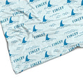 Sugar + Maple Plush Minky Fleece Personalized Blanket | Shark Fin