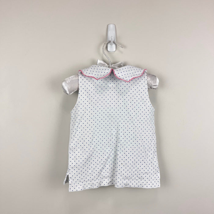 TBBC Paige's Playful Polo Barbados Blue Micro Dot w/ Pink 18-24 Months