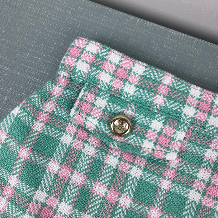 The Beaufort Bonnet Company Perrin Pocket Skirt Putney Plaid with Brass Buttons 8