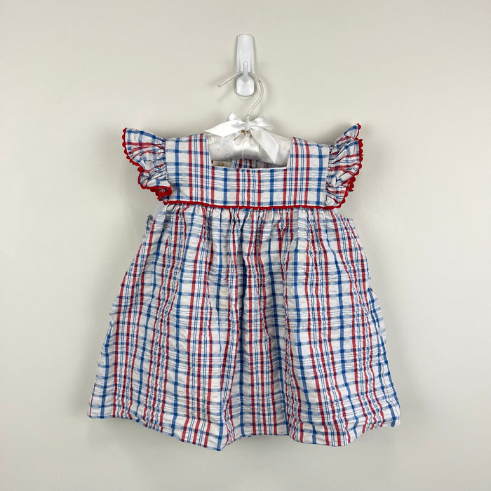 The Beaufort Bonnet Company Rosemary Ruffle Dress Seersucker Plaid 12-18 Months