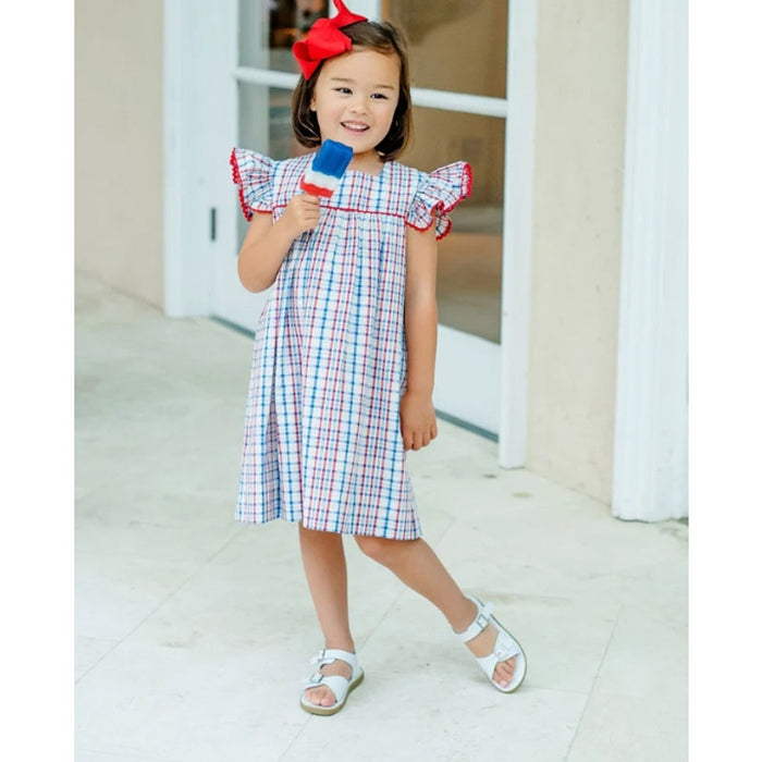 The Beaufort Bonnet Company Rosemary Ruffle Dress Seersucker Plaid 12-18 Months