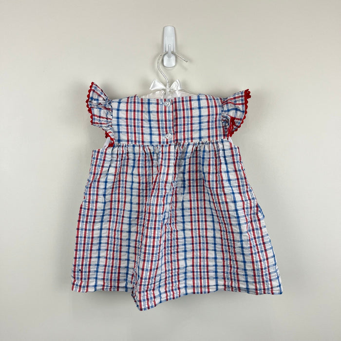 The Beaufort Bonnet Company Rosemary Ruffle Dress Seersucker Plaid 12-18 Months
