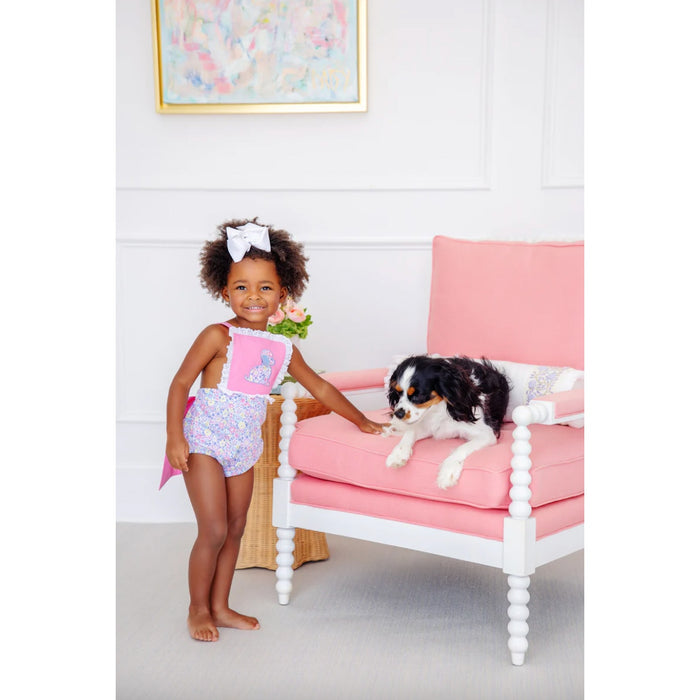 The Beaufort Bonnet Company Sally Sunsuit Briar Patch Petals Dog Applique 2T NWT