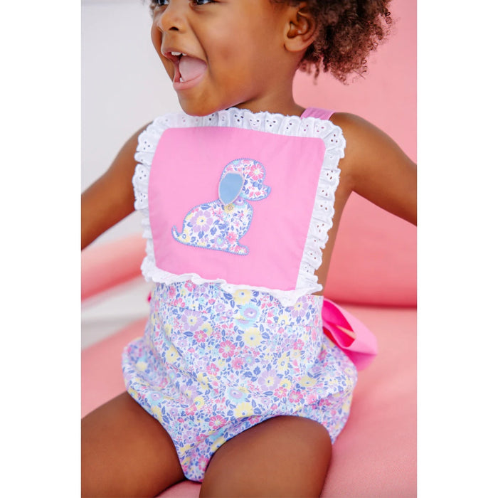 The Beaufort Bonnet Company Sally Sunsuit Briar Patch Petals Dog Applique 2T NWT