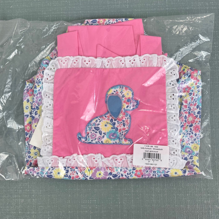 The Beaufort Bonnet Company Sally Sunsuit Briar Patch Petals Dog Applique 2T NWT