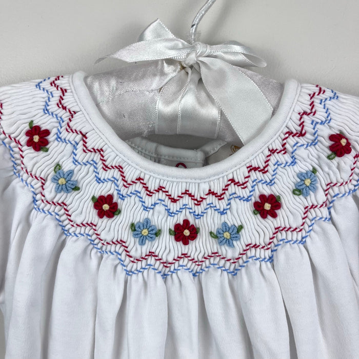 The Beaufort Bonnet Company Sandy Smocked Bubble Worth Avenue White 18-24 Months