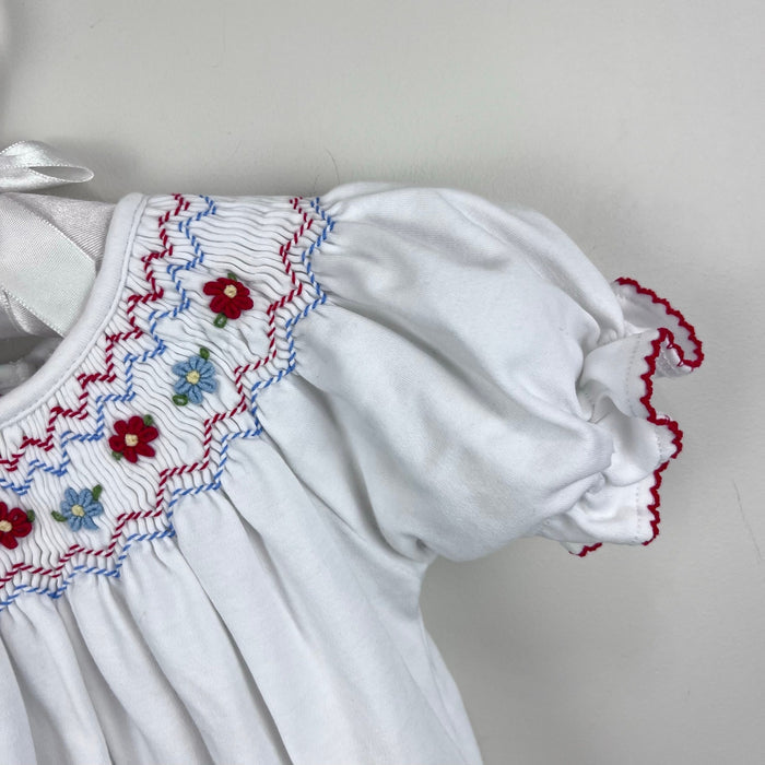 The Beaufort Bonnet Company Sandy Smocked Bubble Worth Avenue White 18-24 Months