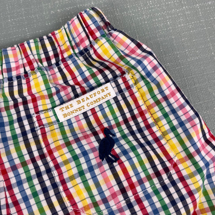 The Beaufort Bonnet Company Shelton Shorts Paint Set Plaid Nantucket Navy 5T