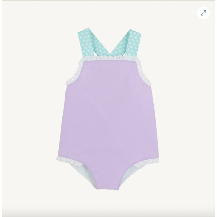 The Beaufort Bonnet Company Sisi Sunsuit Lauderdale Lavender with Dunmore Doo-Dad 2T NWT