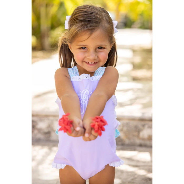 The Beaufort Bonnet Company Sisi Sunsuit Lauderdale Lavender with Dunmore Doo-Dad 2T NWT