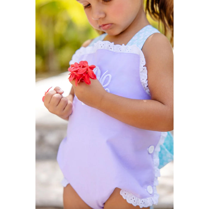 The Beaufort Bonnet Company Sisi Sunsuit Lauderdale Lavender with Dunmore Doo-Dad 2T NWT