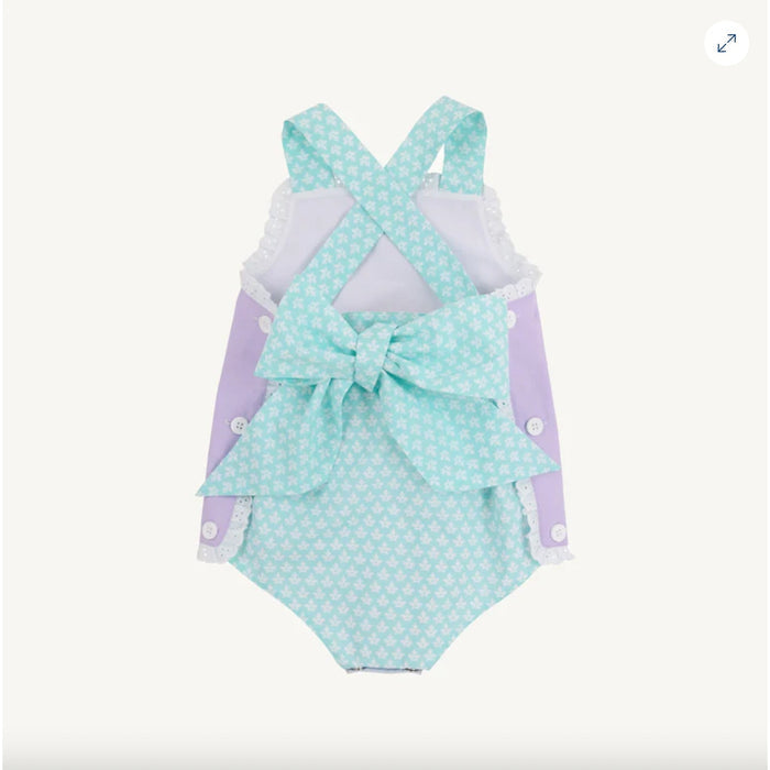 The Beaufort Bonnet Company Sisi Sunsuit Lauderdale Lavender with Dunmore Doo-Dad 2T NWT