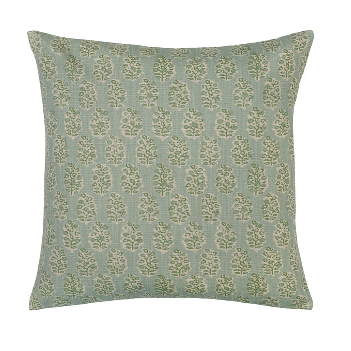 The Green Sea Blossom Square Throw Pillow