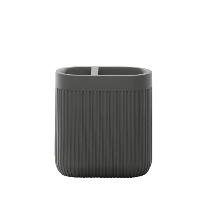 The Modern Ribbed Grey Bath Accessories