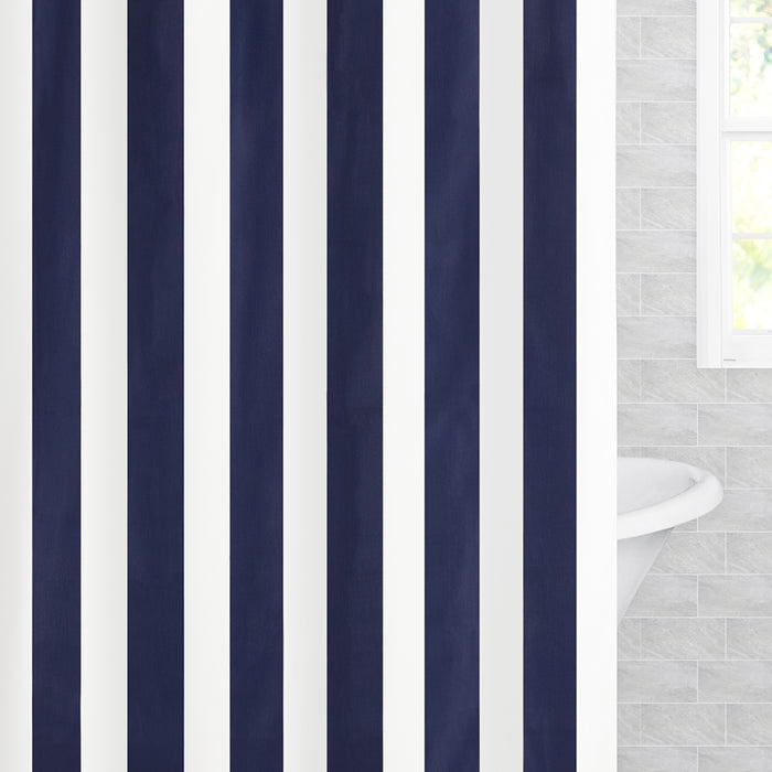 The Navy Blue Sailor Striped Shower Curtain