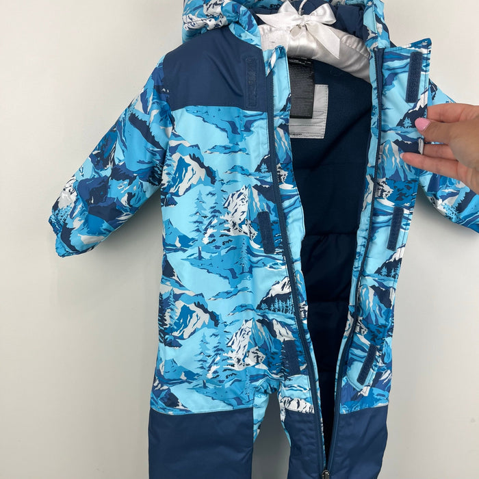The North Face Baby Freedom Snow Suit Blue Snow Peak Mountains 6-12 Months