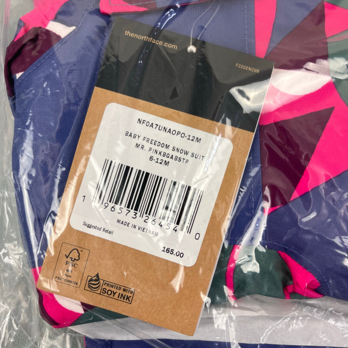 The North Face Baby Freedom Snow Suit Mr. Pink Big Abstract Print 6-12 Months NWT