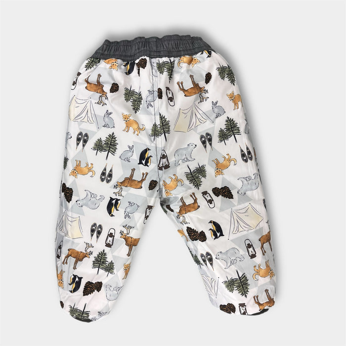 The North Face Baby Reversible Perrito Snow Pants Gray Woodland Animals 3-6 Months