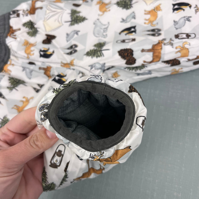 The North Face Baby Reversible Perrito Snow Pants Gray Woodland Animals 3-6 Months