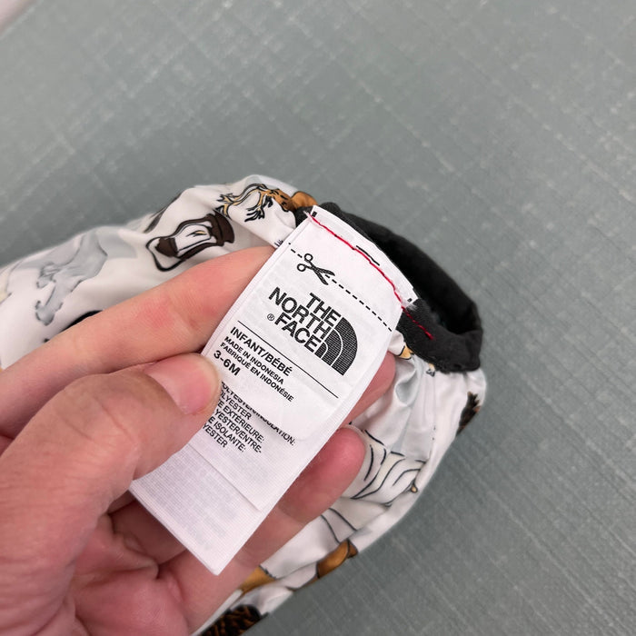 The North Face Baby Reversible Perrito Snow Pants Gray Woodland Animals 3-6 Months