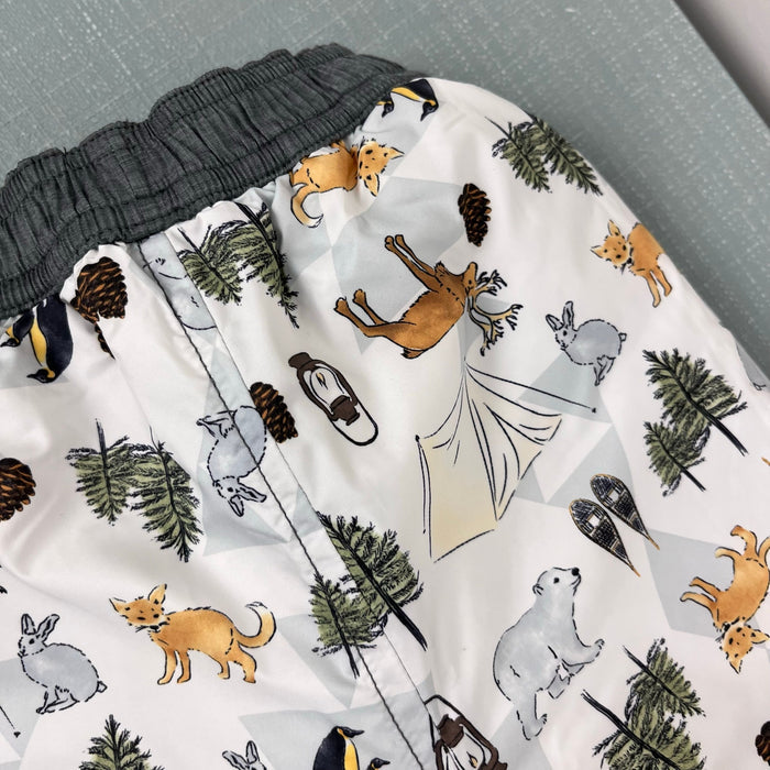 The North Face Baby Reversible Perrito Snow Pants Gray Woodland Animals 3-6 Months