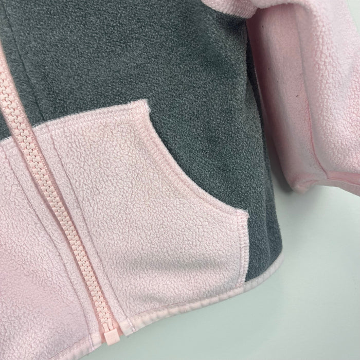 The North Face Girls Glacier Full Zip Fleece Hoodie Jacket Pink Gray 3-6 Months