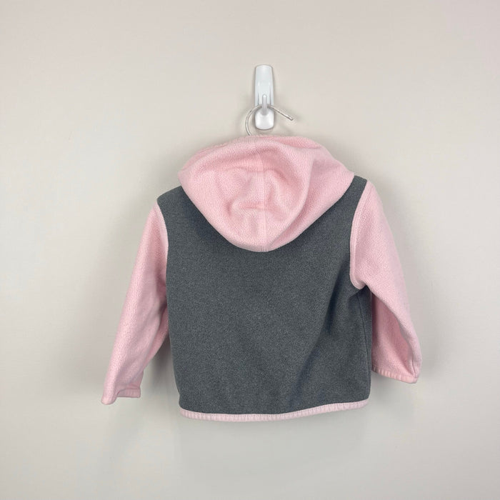 The North Face Girls Glacier Full Zip Fleece Hoodie Jacket Pink Gray 3-6 Months