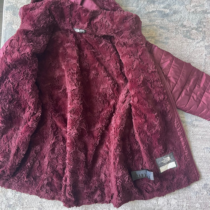 The North Face Girls Mossbud Swirl Parka Deep Garnet Red Large 14/16