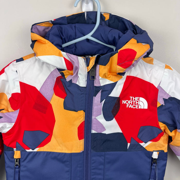 The North Face Kids' Freedom Insulated Ski Jacket Cave Blue Collage Shapes 2T NWT