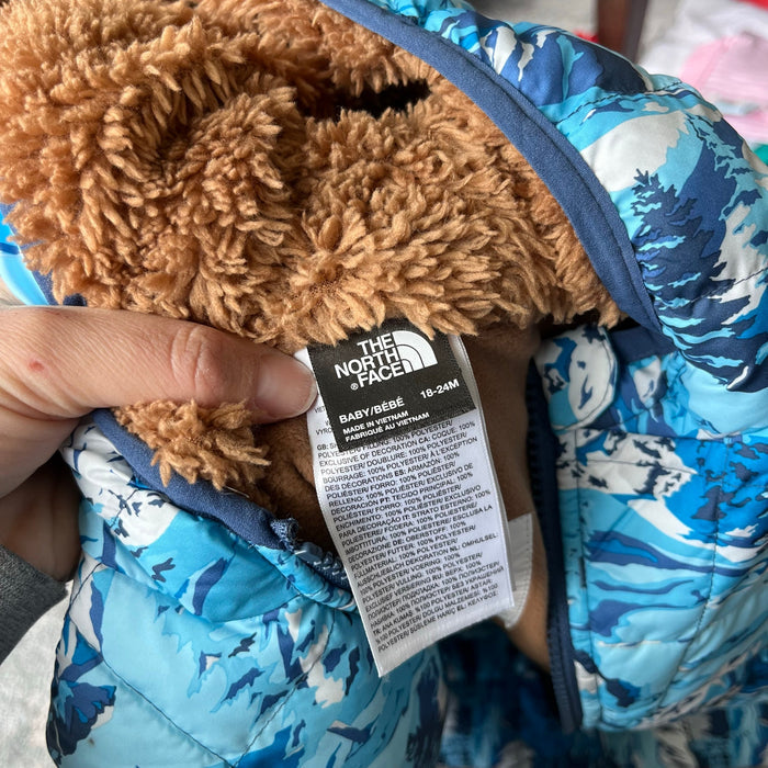 The North Face Thermoball Eco Bunting One Piece Snow Suit Shady Blue 18-24 Months NWOT