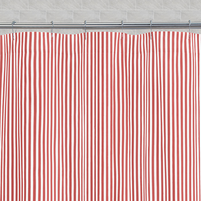 The Red Striped Shower Curtain