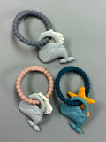 Three Hearts & Co. Bpa Free Silicone Whale Teether Ring