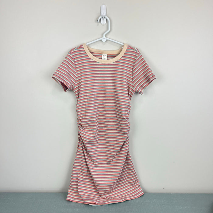 Treasure & Bond Kids' Stripe Ruched T-Shirt Dress Purple Cloud Mini Bands Stripe M 8-10