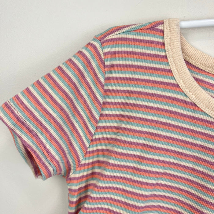 Treasure & Bond Kids' Stripe Ruched T-Shirt Dress Purple Cloud Mini Bands Stripe M 8-10