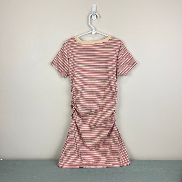 Treasure & Bond Kids' Stripe Ruched T-Shirt Dress Purple Cloud Mini Bands Stripe M 8-10