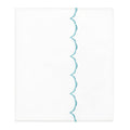 Turquoise Wavelet Embroidered Flat Sheet