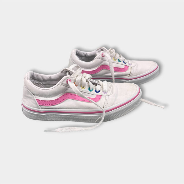 Vans Old Skool Pink White Pastel Rainbow Canvas Sneakers 12