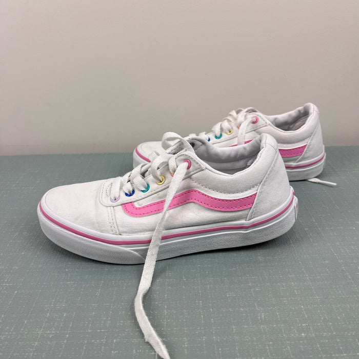 Vans Old Skool Pink White Pastel Rainbow Canvas Sneakers 12