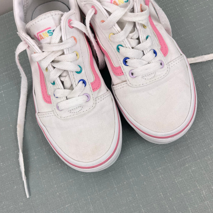 Vans Old Skool Pink White Pastel Rainbow Canvas Sneakers 12