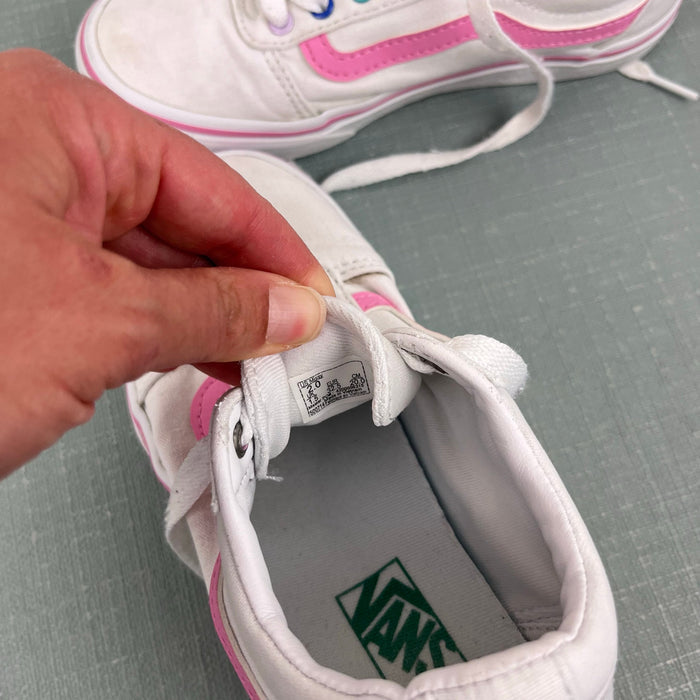 Vans Old Skool Pink White Pastel Rainbow Canvas Sneakers 12