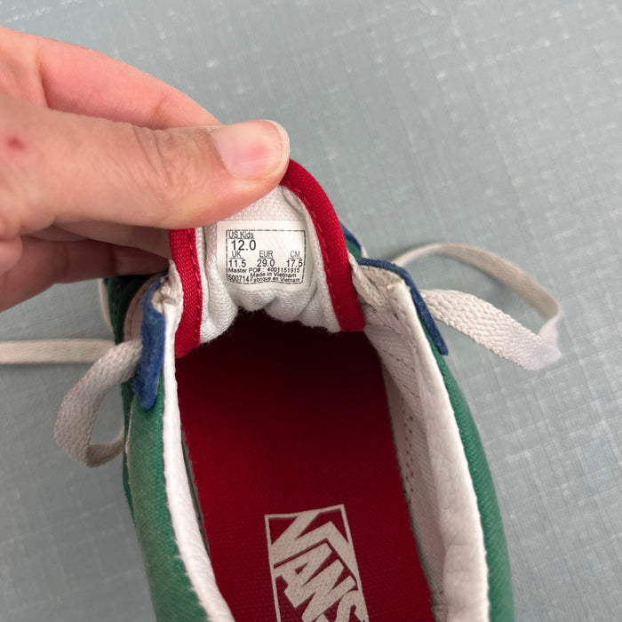 Vans Old Skool Yacht Club Blue Green Color Block Sneakers 12