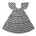 Vignette Sierrra Dress | Navy Check Eyelet